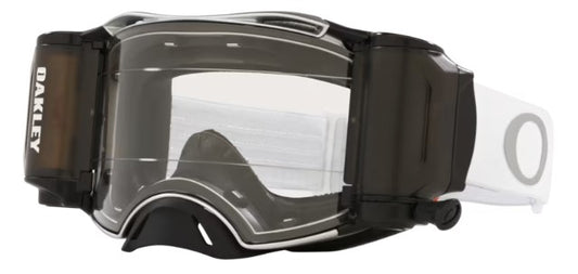 Oakley Airbrake MX Tuff Blocks White with Clear Roll-offs